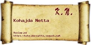 Kohajda Netta névjegykártya